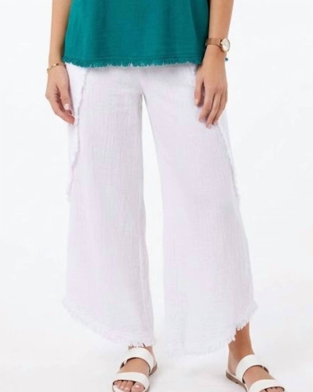NEW DUNES caminero fringe pant in white
